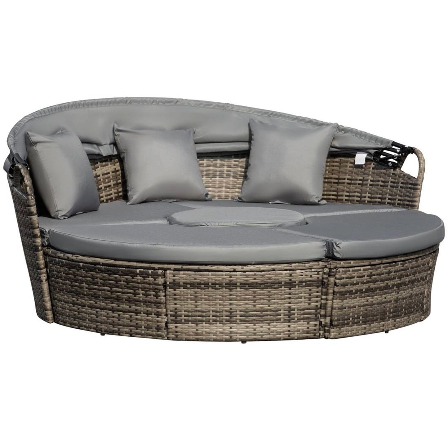 Outdoor Rattan Daybed with Canopy – Private Garden Retreat