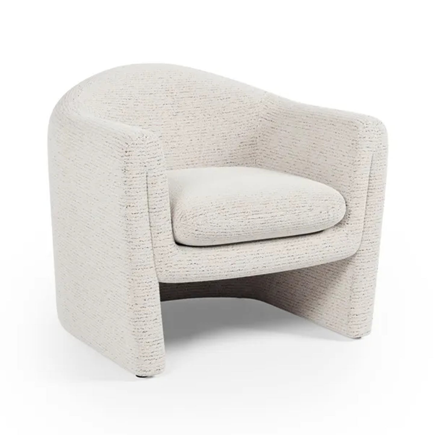 Darcy Bouclé Accent Chair – Curved Cream Chair for Relaxed Living