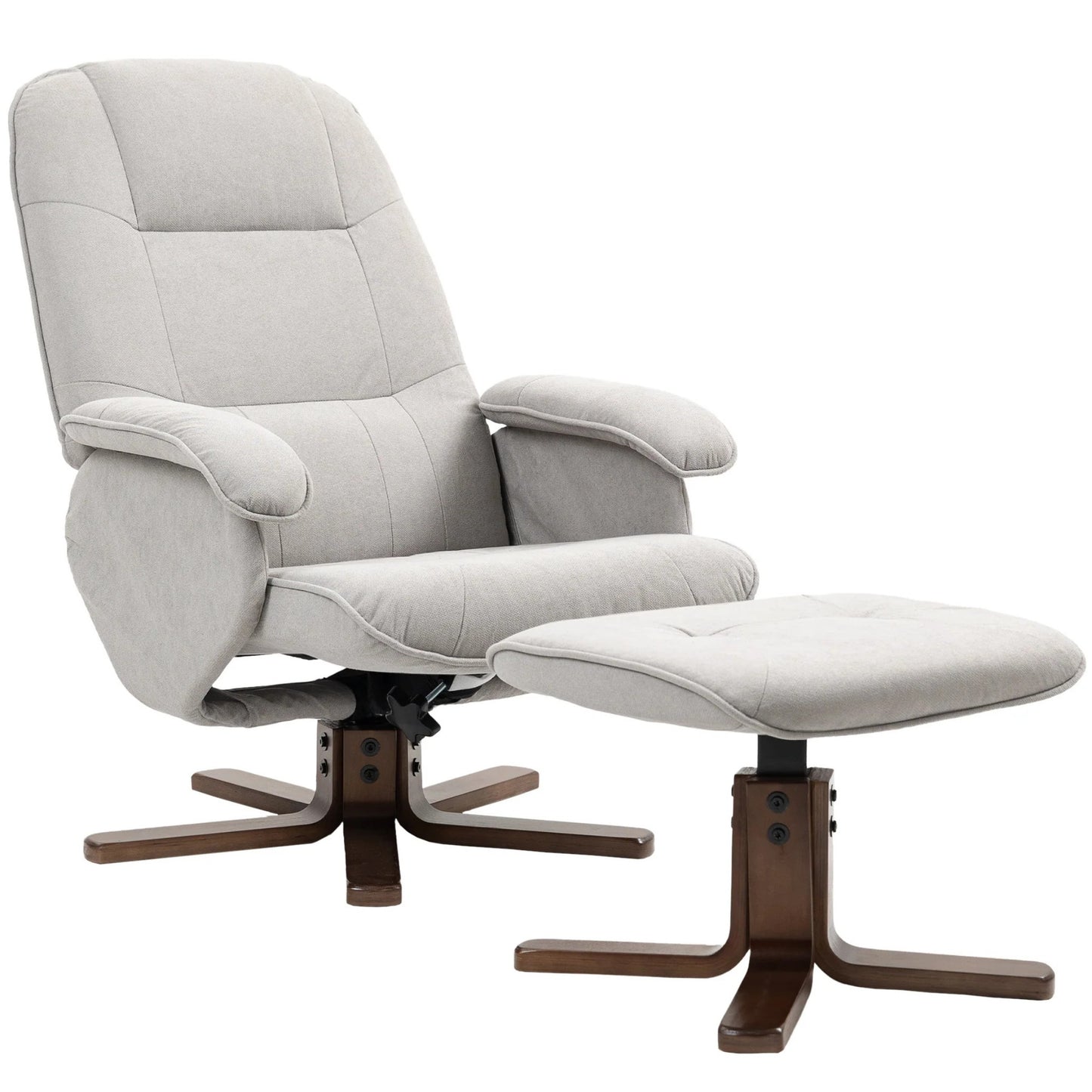 Light Grey Recliner Chair & Footstool – Relaxed Seating for Everyday Unwind