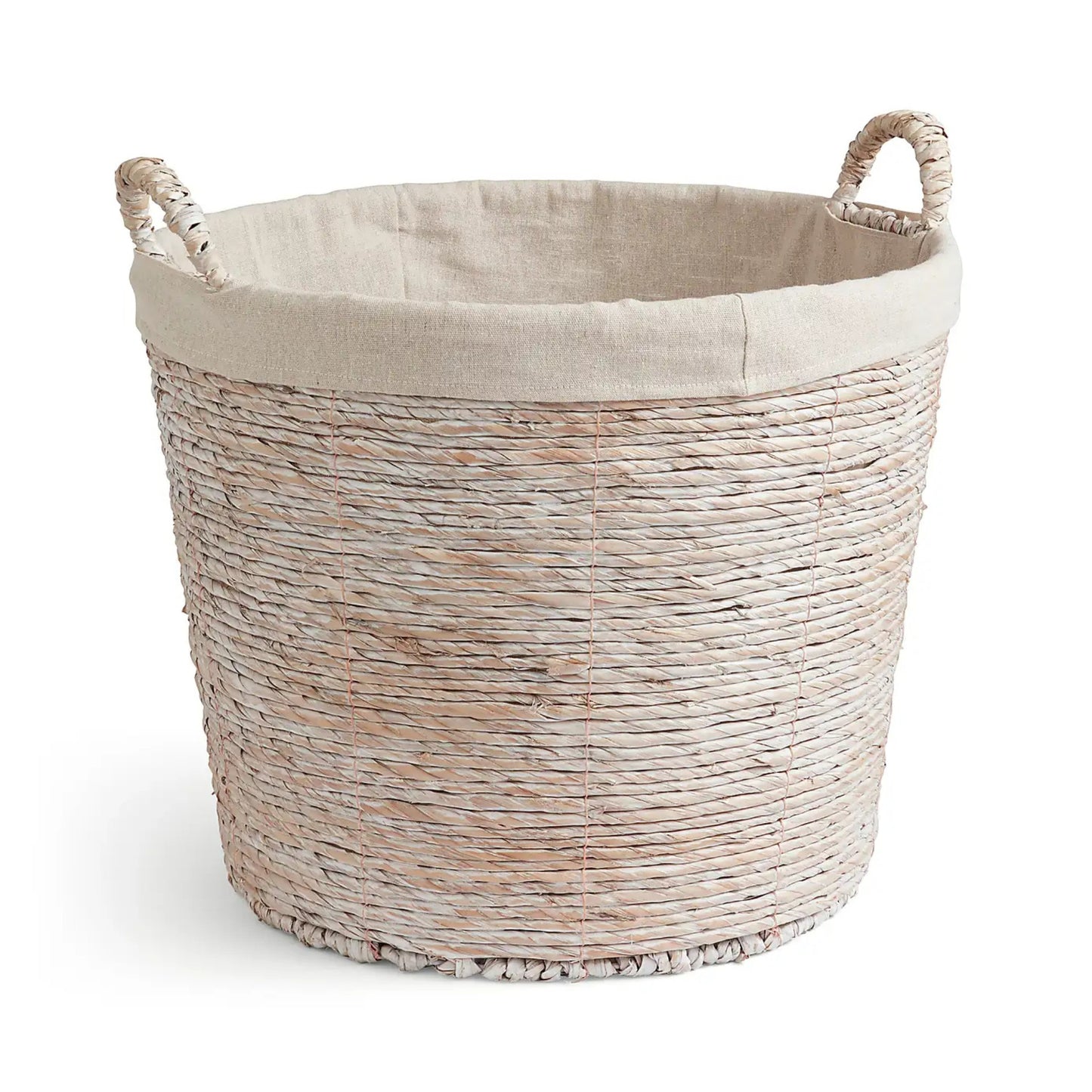 Whitewashed Wicker Storage Basket – Natural Home Organisation