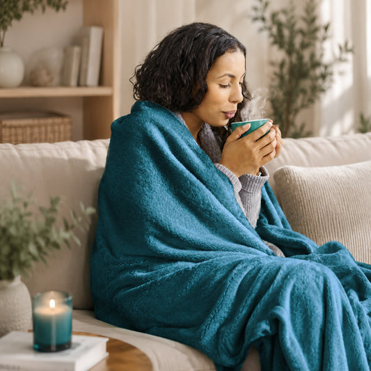 MONHOUSE Heated Electric Throw – Restorative Warmth for Evenings