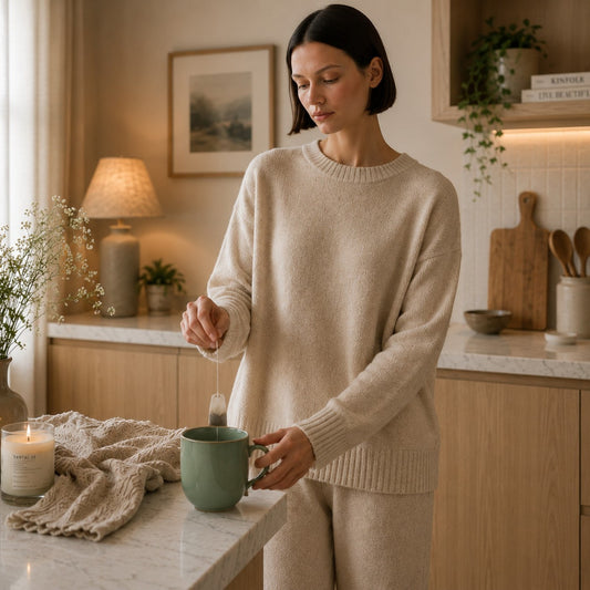 Soft Knit Lounge Sweater – Relaxed Beige Everyday Layer