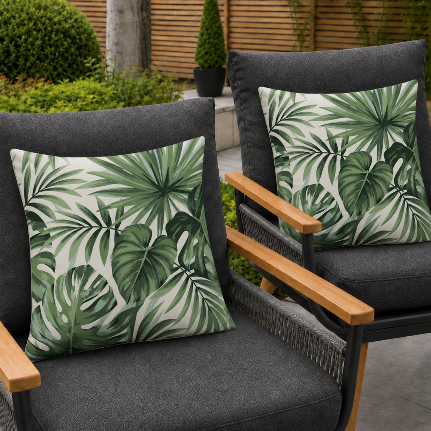 Palm Leaf Outdoor Cushions | Fresh Garden Style & Comfort