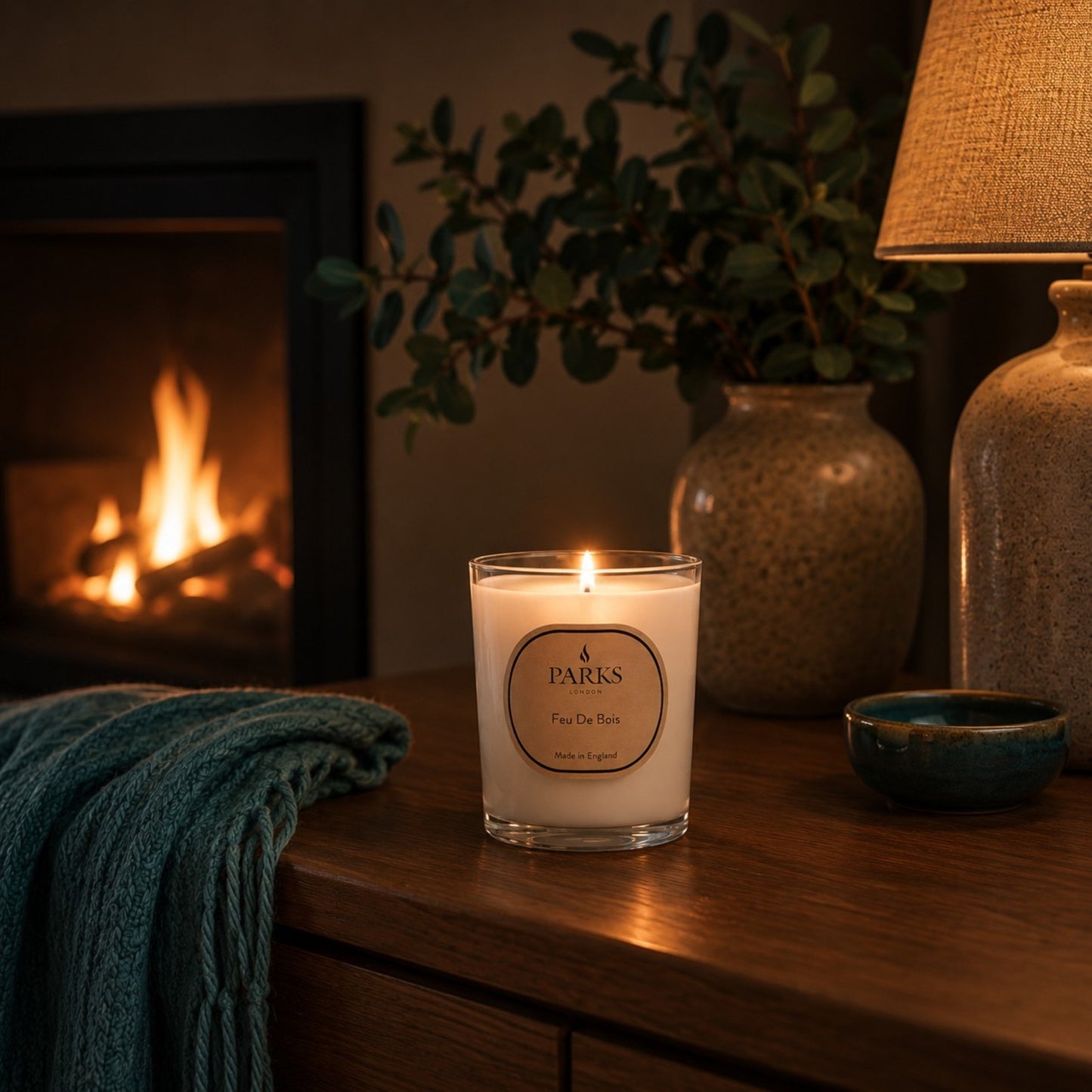 Parks London Feu de Bois Candle – Smoky Fireside Home Fragrance