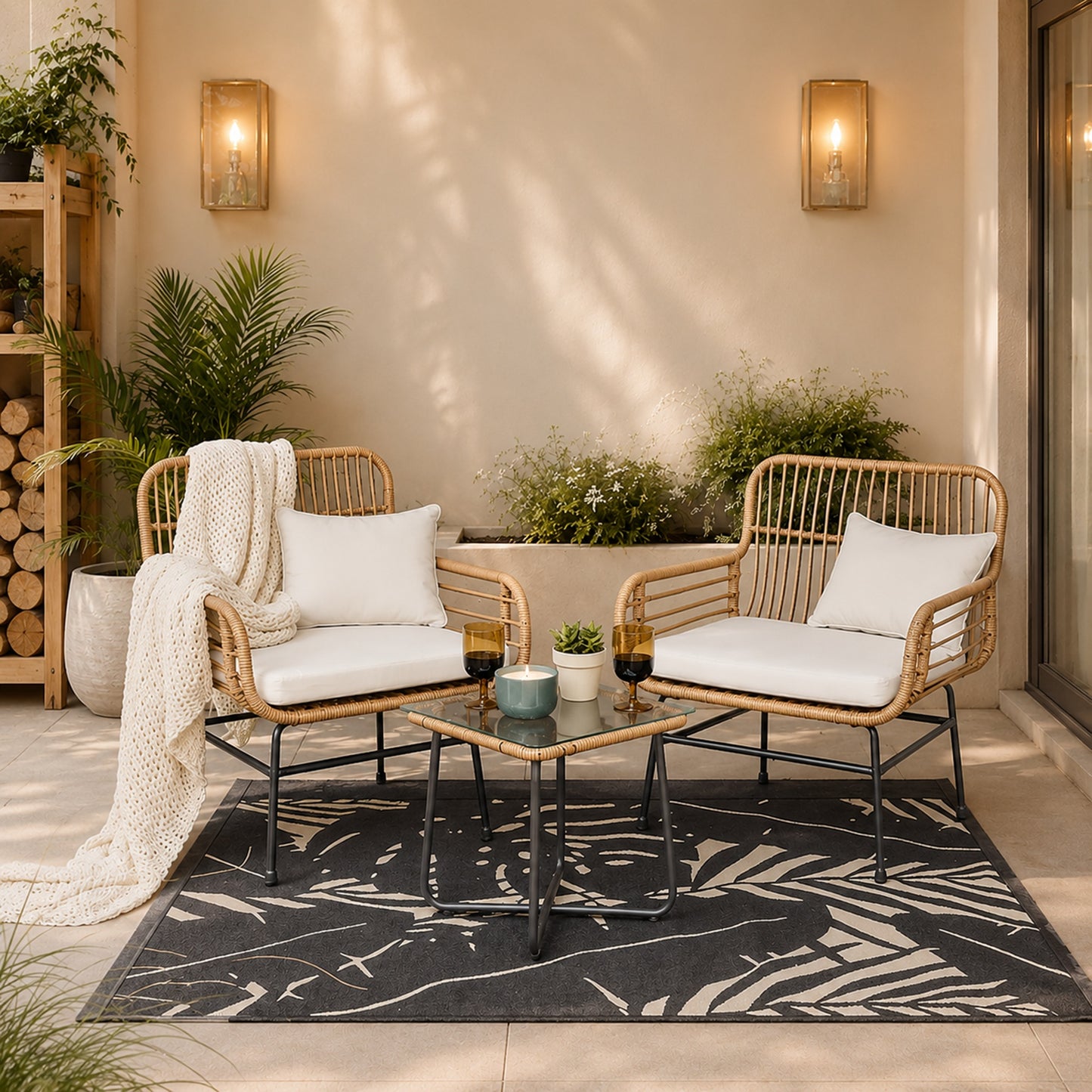 Rattan Bistro Garden Set – Relaxed Outdoor Seating for Calm Moments