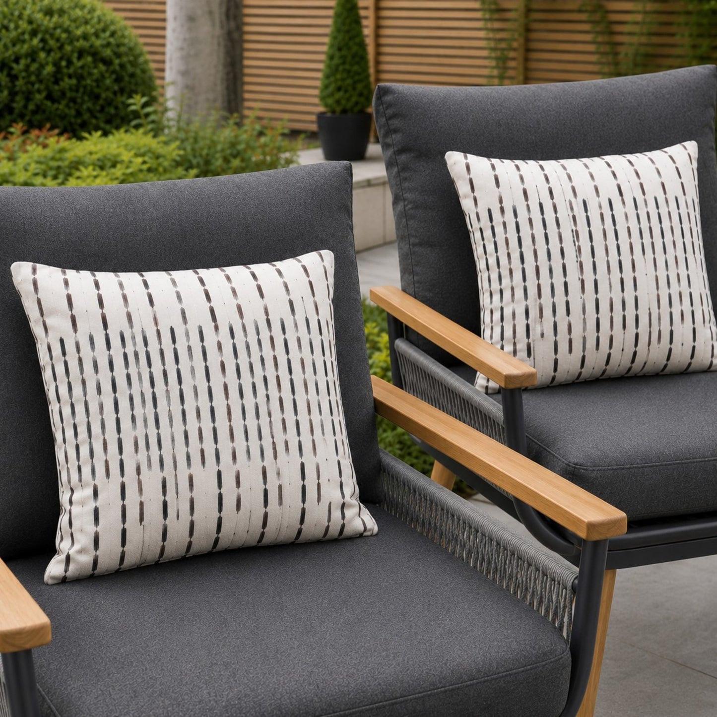 ICON Striped Indoor & Outdoor Cushion Set – Comfortable Outdoor Style
