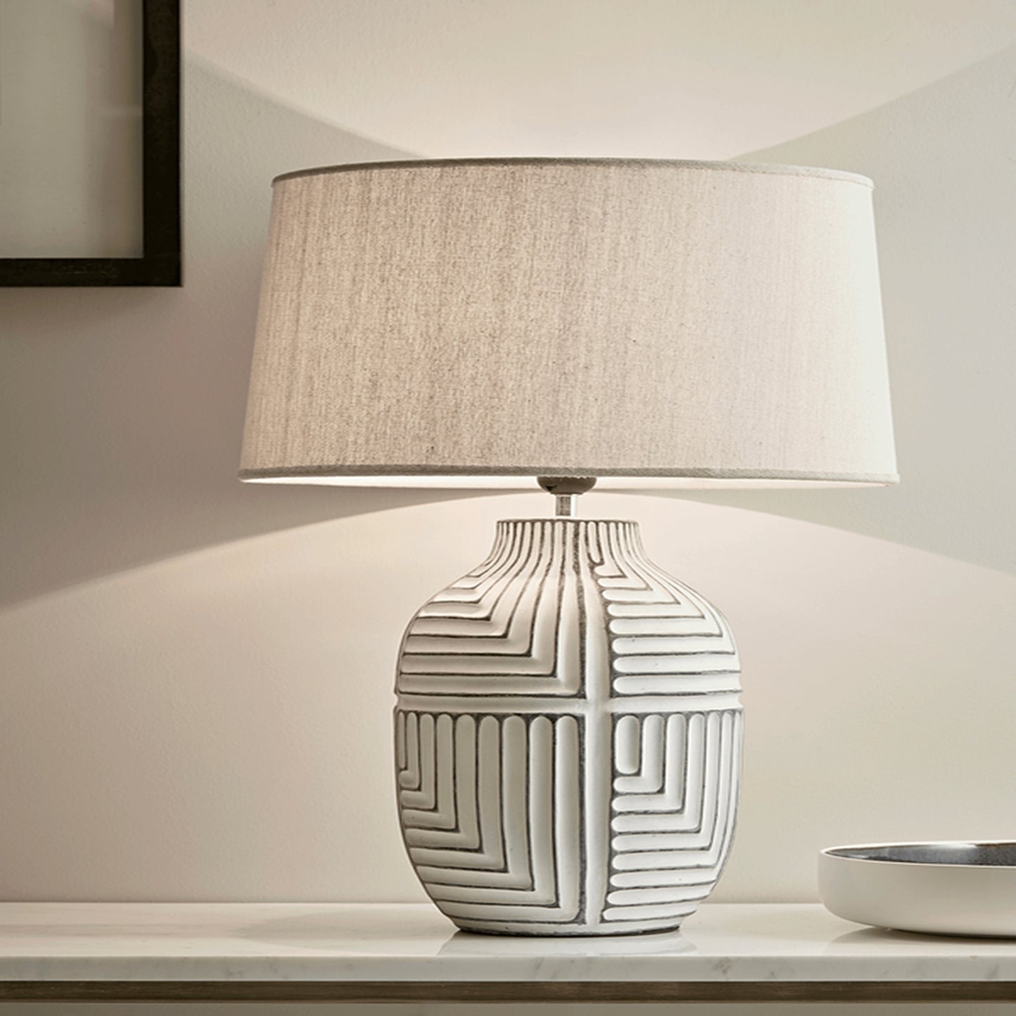 Cox & Cox Textured Abstract Table Lamp – Soft Ambient Lighting for Calm Living