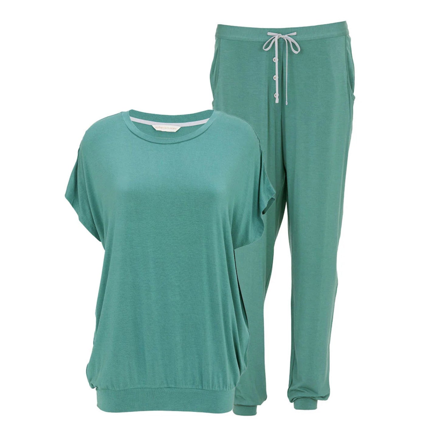 Kallie Women’s Slouch Jersey Pyjama Set – Seafoam Green